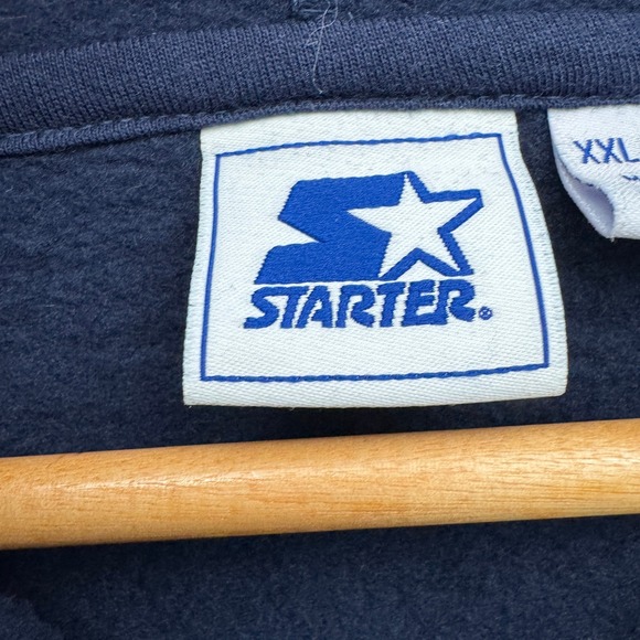 Starter Denver Broncos Hoodie Men's XXL Navy Blue Pullover Sweatshirt - Picture 6 of 14